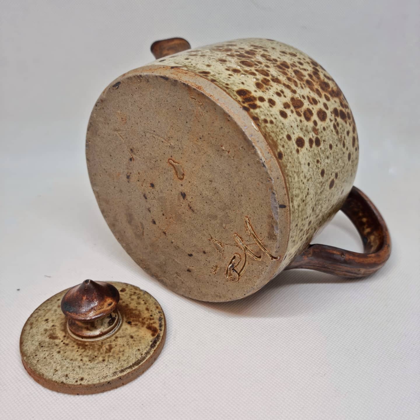Glazed stoneware teapot