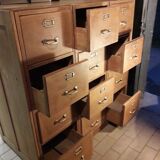 Former furniture of notary in oak 12 drawers 1930