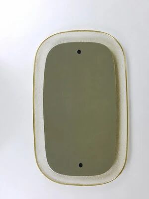 Vereinigte Werkstätten Mid-Century Wall Mirror, Rigitulle Metal & Brass
