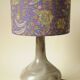 Vintage Ceramic Lamp - Indian Purple Flower Shade - 70s Style