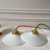 Pair of suspensions in smooth opaline colored thread early twentieth century