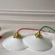 Pair of suspensions in smooth opaline colored thread early twentieth century