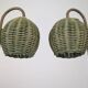 Organic Modern Mario Lopez Torres Style Green Rattan Lamps 1980s