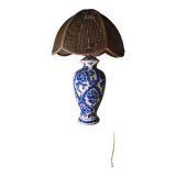Large blue porcelain lamp 66x41 lampshade asia, japan, china elec new