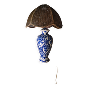 Large blue porcelain lamp 66x41 lampshade asia, japan, china elec new