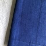 Antique linen and cotton sheet cobalt blue