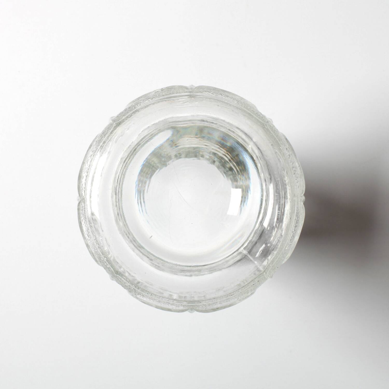 Mid-century Clear Pressed Glass Vase by Adolf Matura / Rosice / 1973