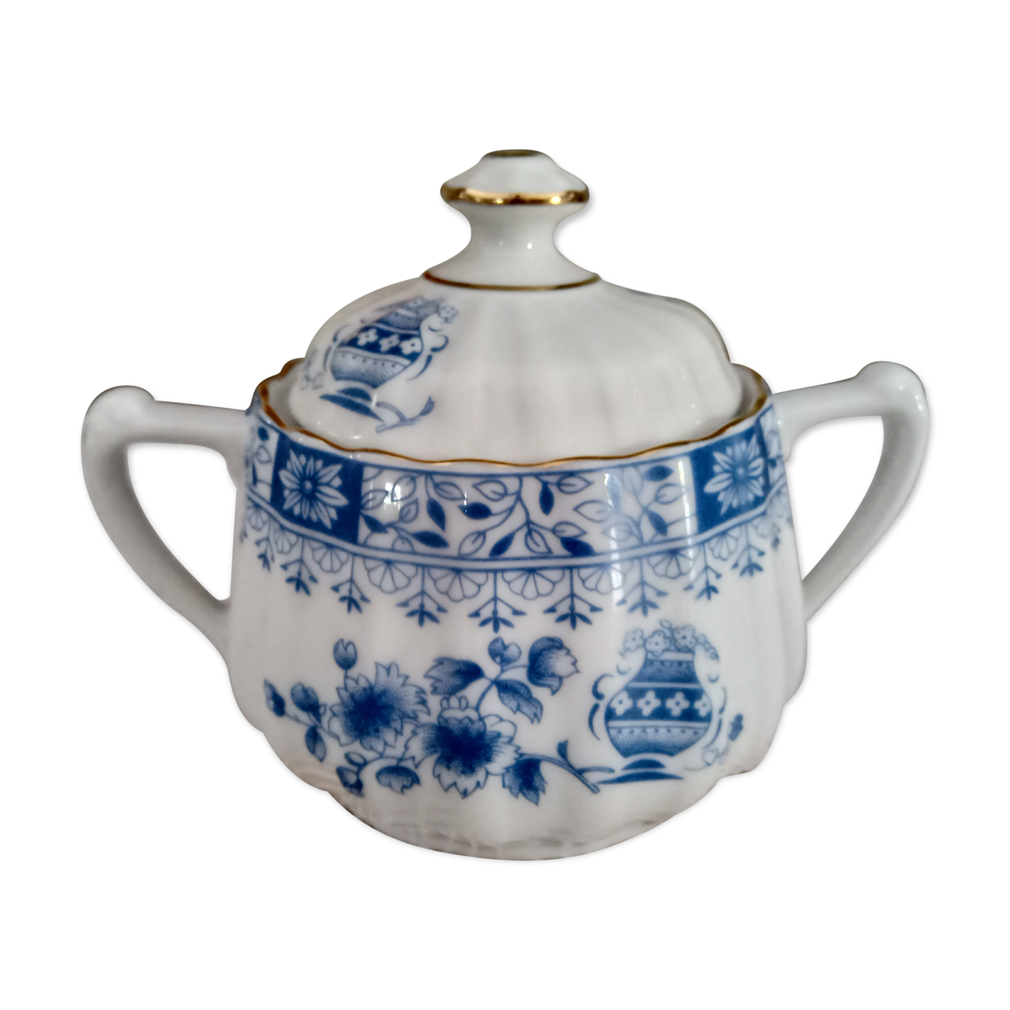 Porcelain sugar bowl Bavaria model China Blau