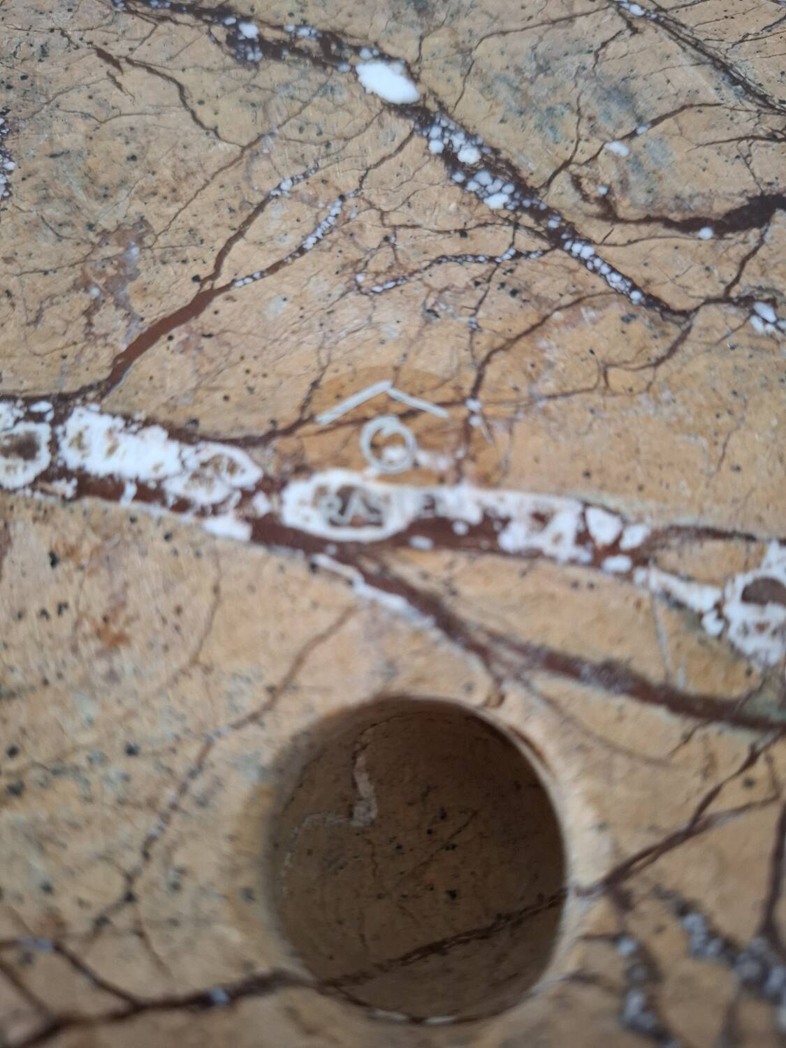 Pair of circular marble candlesticks from the 80s