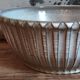 Vintage fluted enameled earthenware potter's salad bowl
