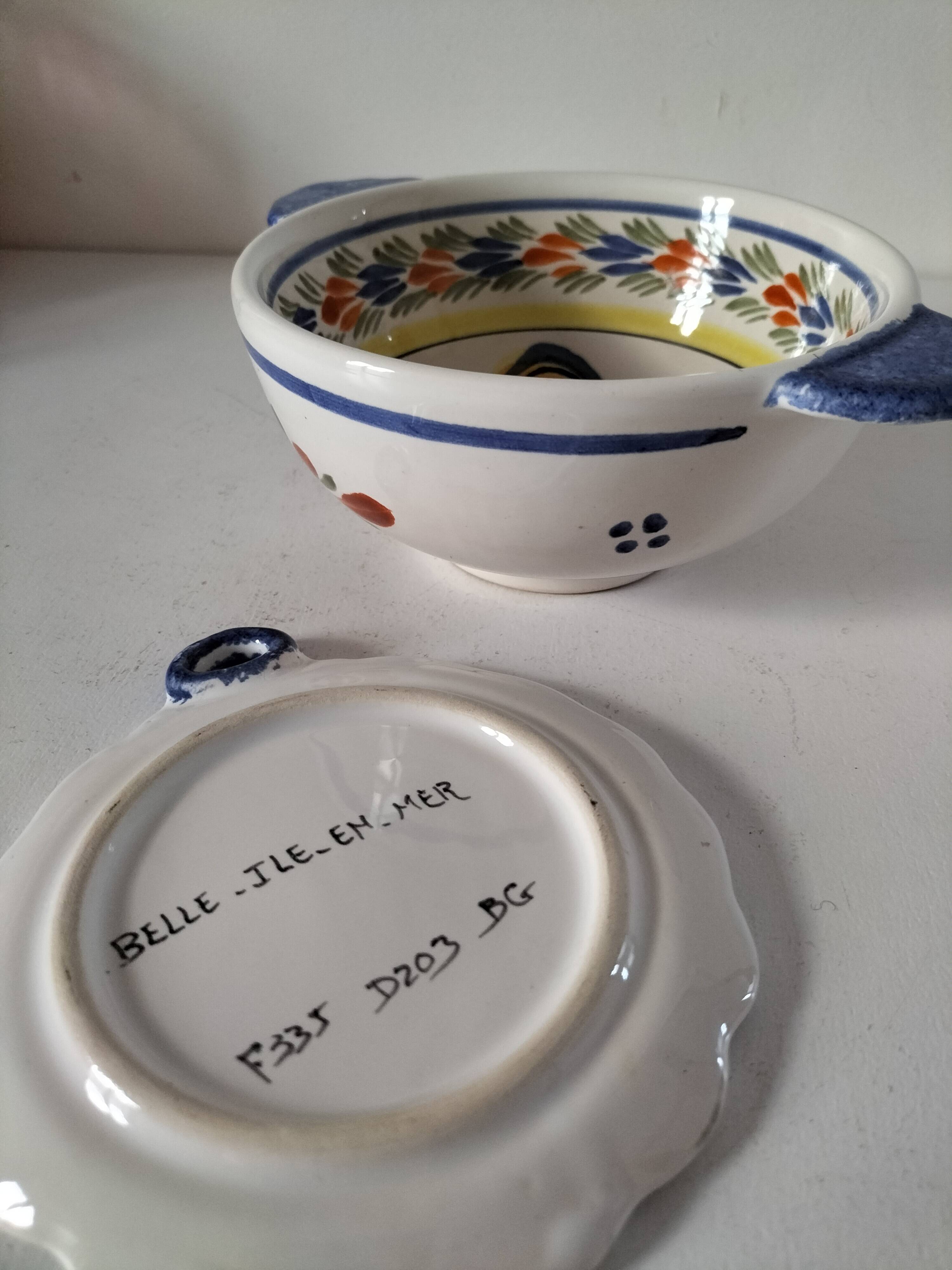 Henriot Quimper bowl with handle and cup