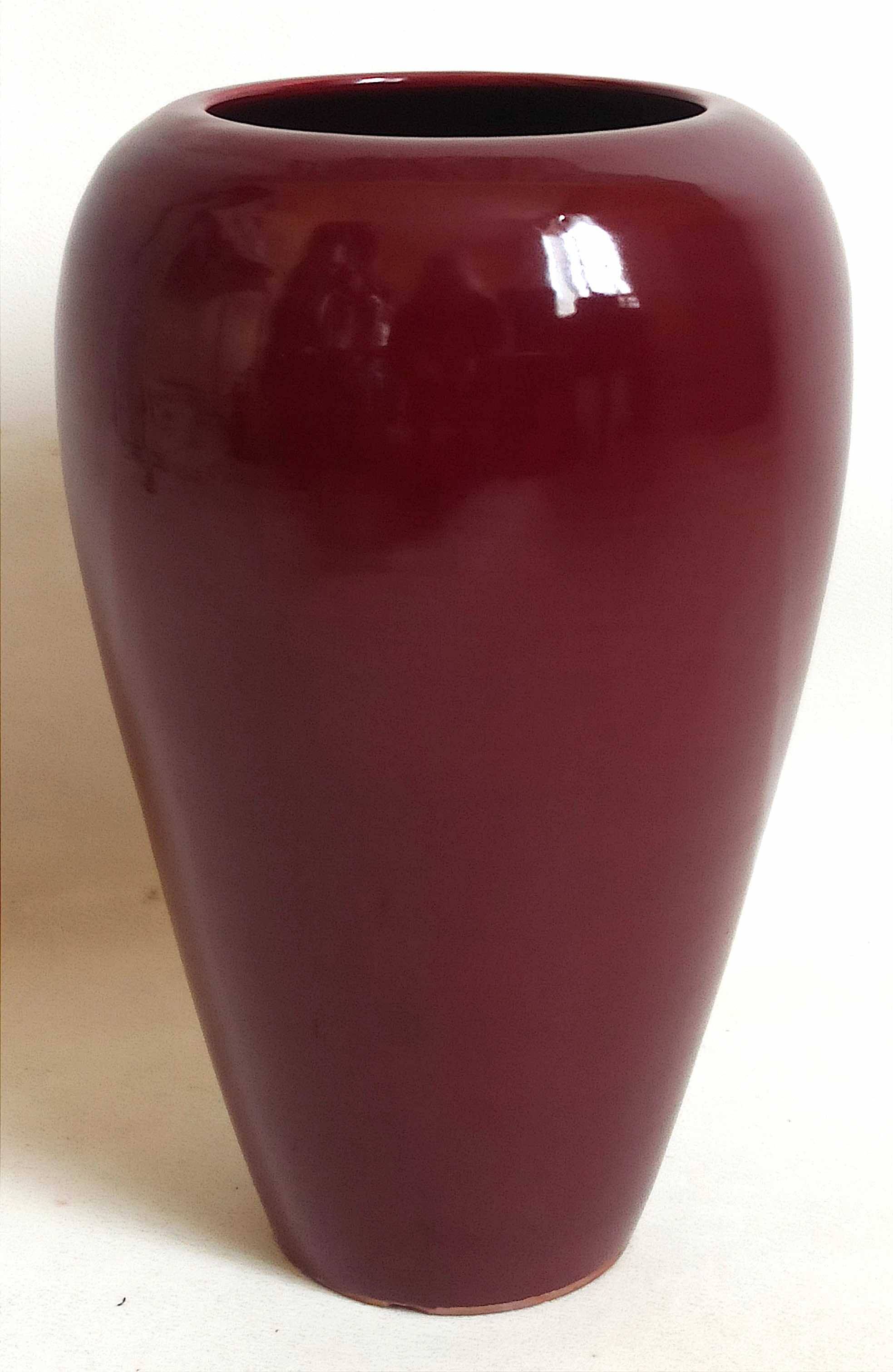 Bordeaux ceramic vase Height 30 cm