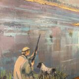 Tableau scène de chasse suzette mezie