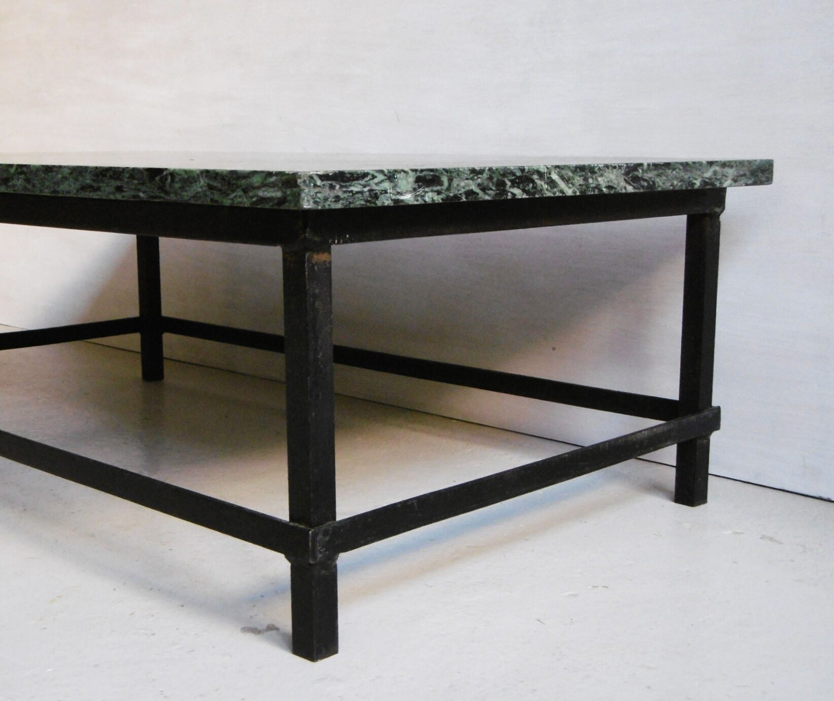Marble and iron coffee table, 1950s