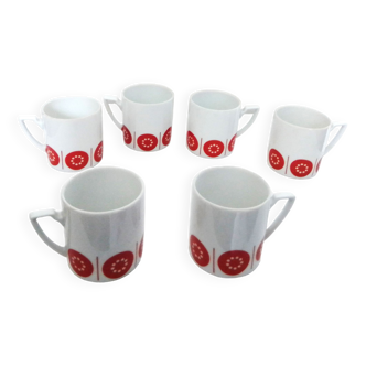 Set of 6 porcelain coffee cups: Echenbach
