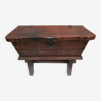 Small chest on legs in waxed wood