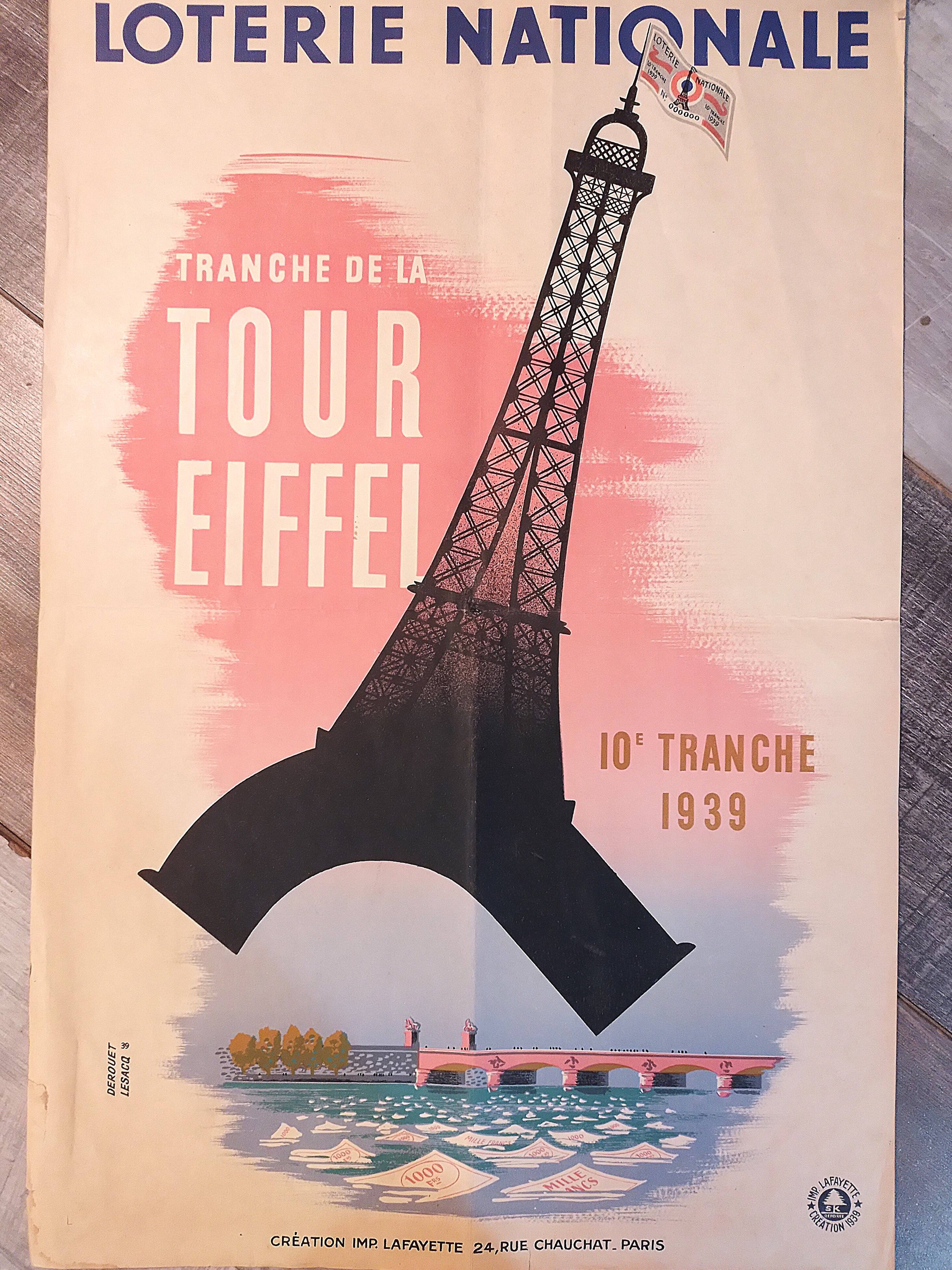 "Eiffel Tower" lottery poster 1939