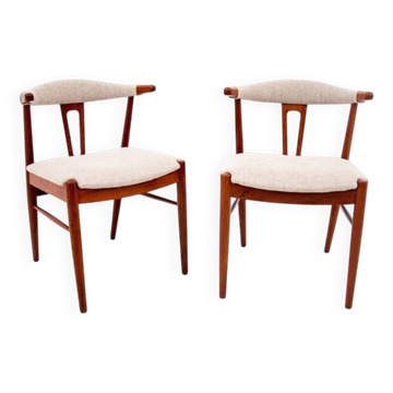 Deux chaises en teck, design danois, années 1960
