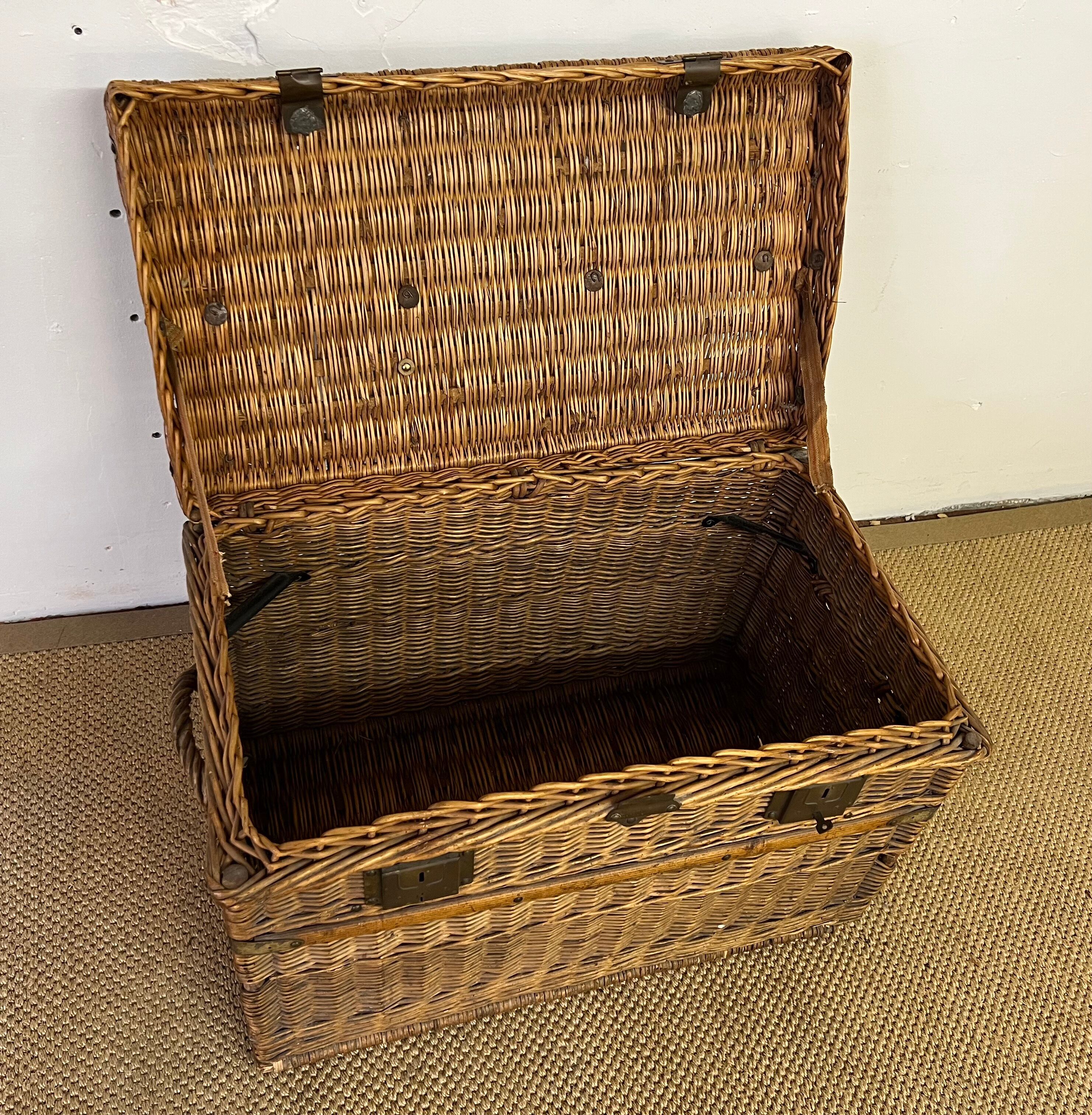 Vintage rattan trunk