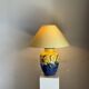 Large blue and yellow lamp with floral patterns H60