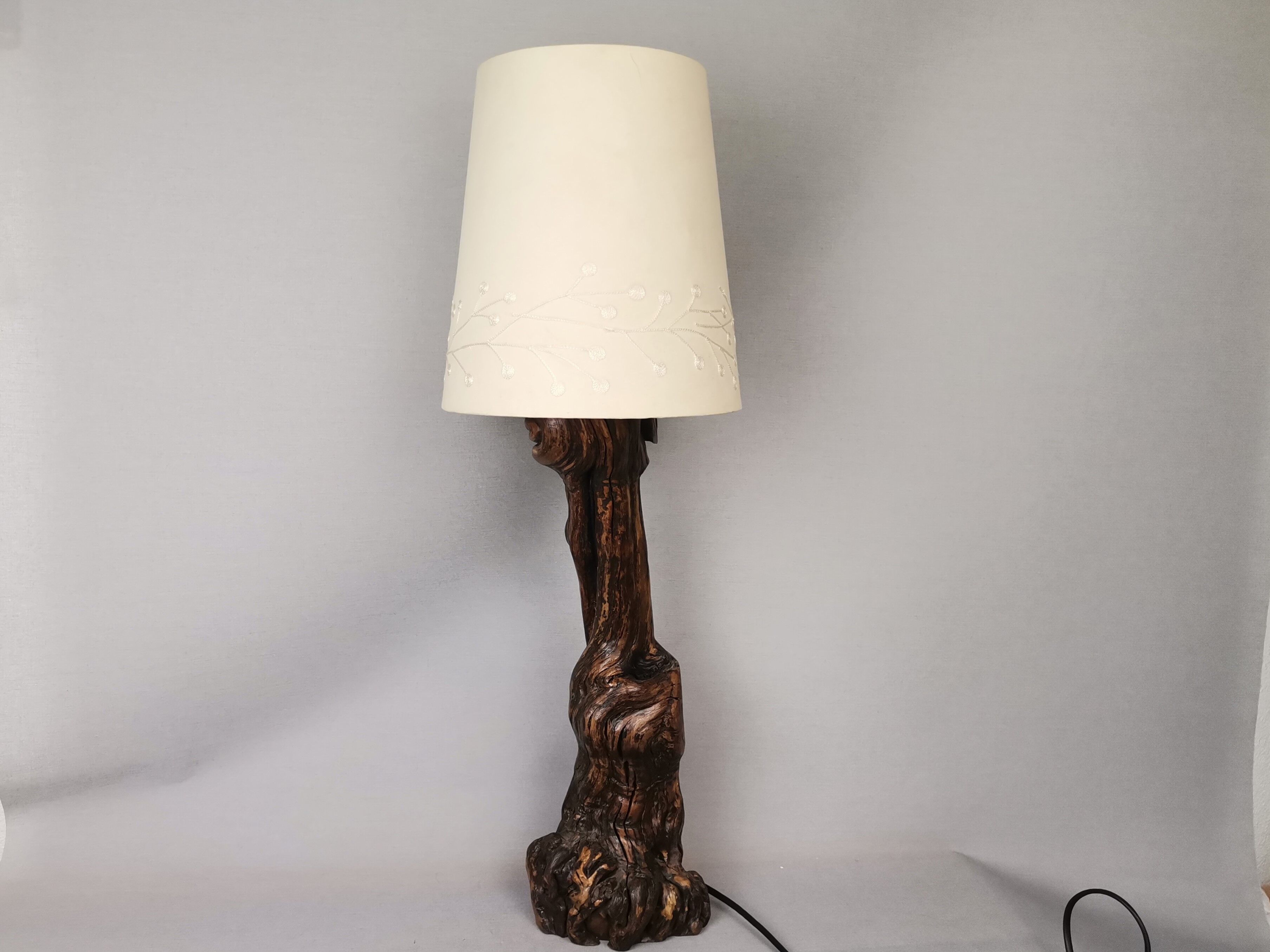 Portuguese handmade vine wood table lamp