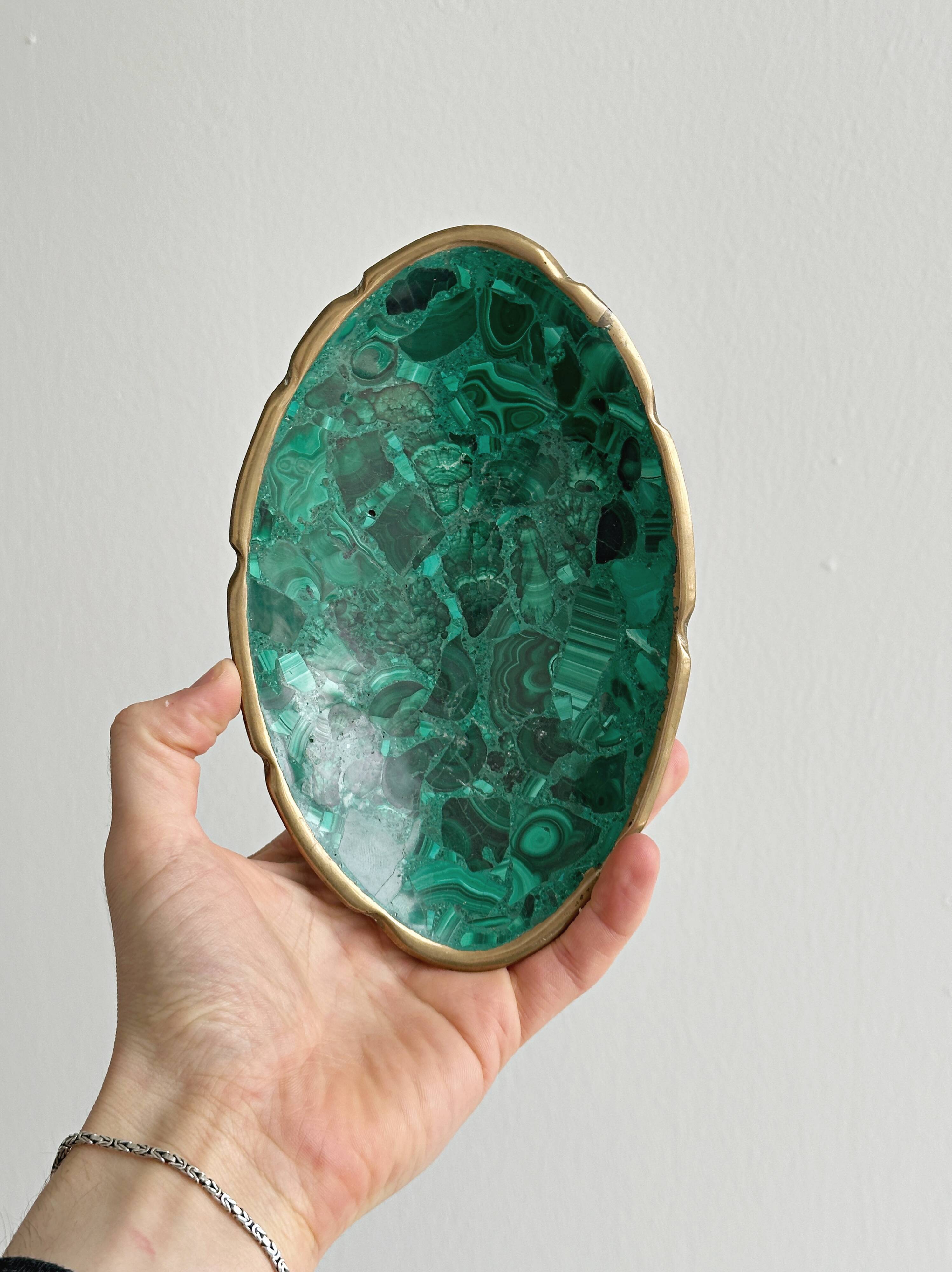 Malachite soap dish pocket tray