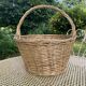 Light woven wicker round basket