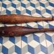 2 old wooden juggling clubs
