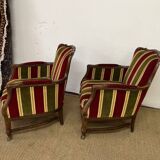 Paire de fauteuils cabriolet vintage