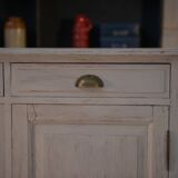 Buffet bas 2 portes patine blanche 1960's