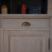 Low sideboard with 2 doors, white patina, 1960s