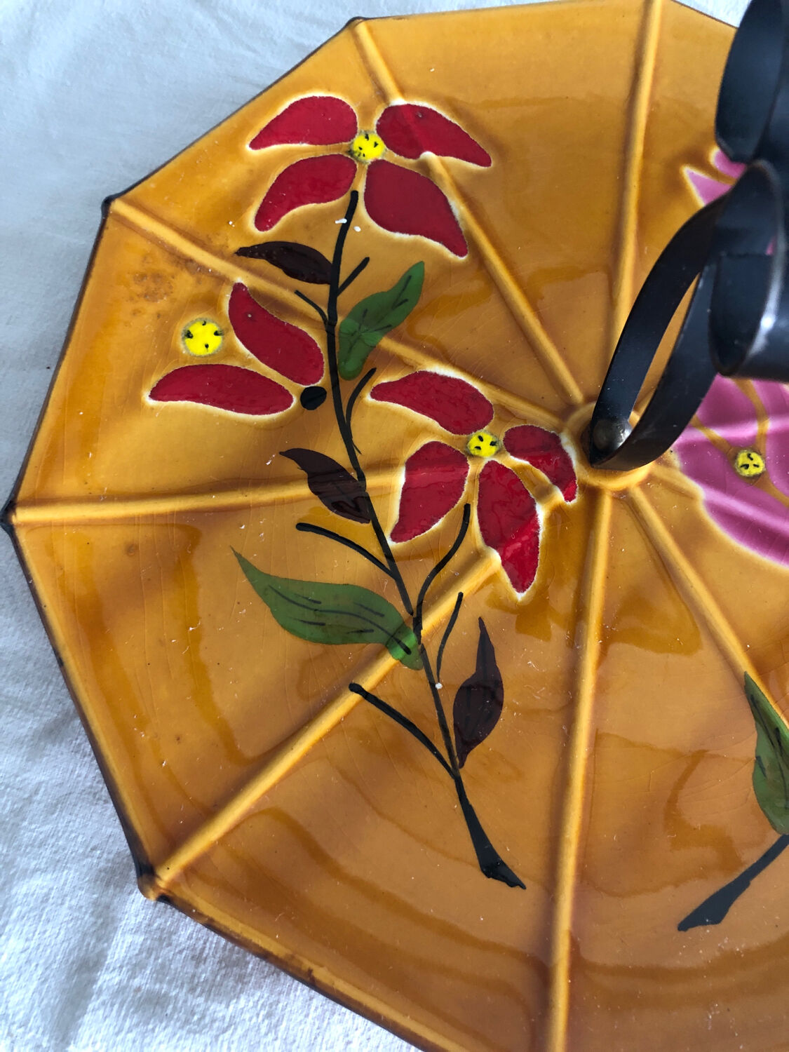Vintage ceramic cheese or dessert platter