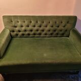 Banquette capitonnée vert sapin