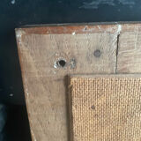 Mercury mirror. Frame in solid oak wood.