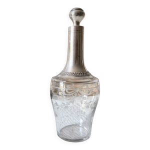 Carafe ancienne en cristal - argent