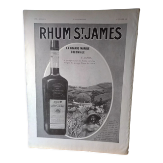Publicité papier boisson rhum st - james   issue revue 1930