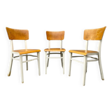 3 chaises en bois, Tchécoslovaquie années 1950