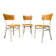3 wooden chairs, Czechoslovakia 1950s