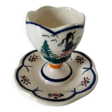 Henriot Quimper egg cup hand-painted