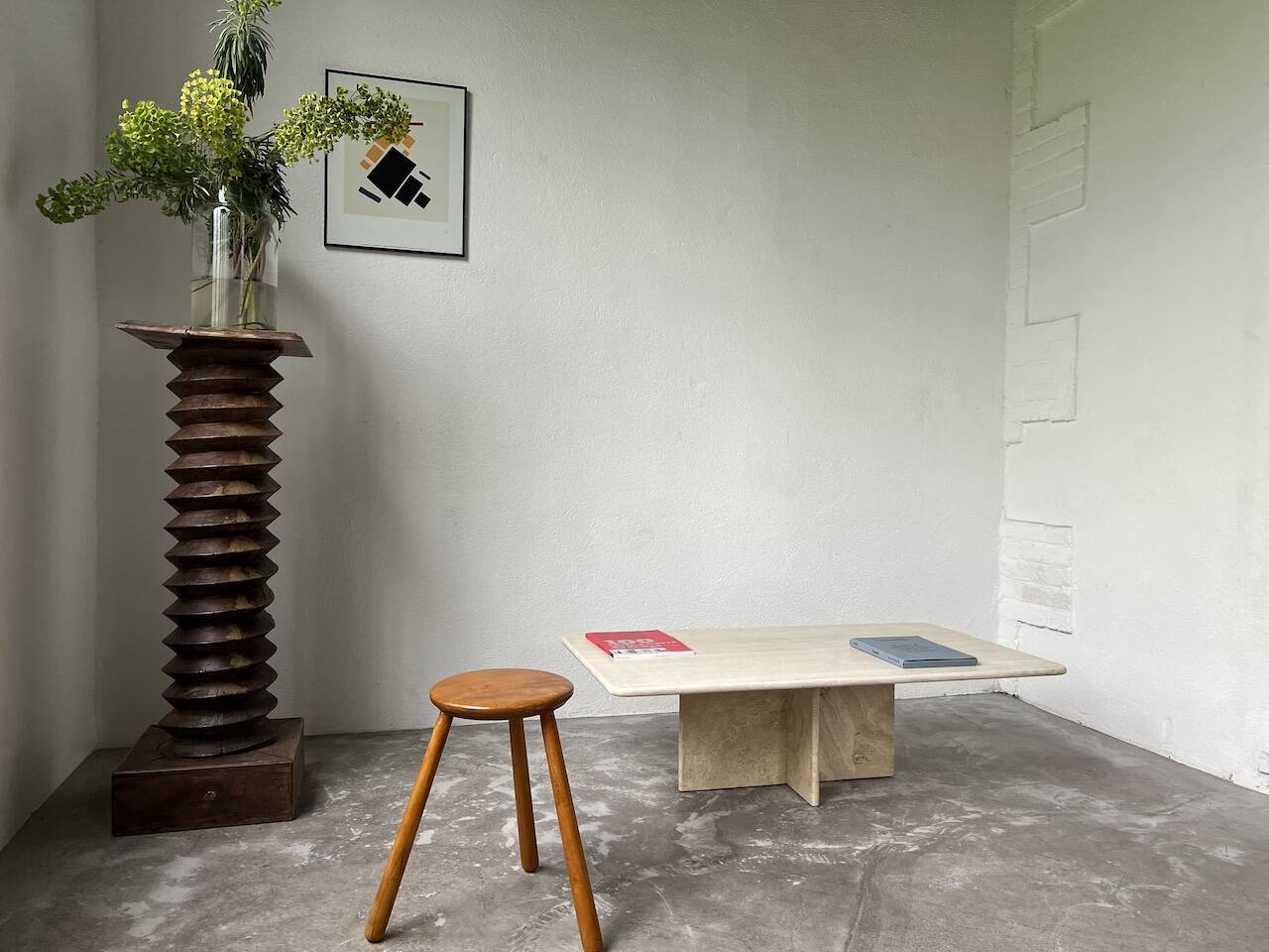 Travertine coffee table, Italy, 1980s