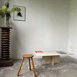 Travertine coffee table, Italy, 1980s