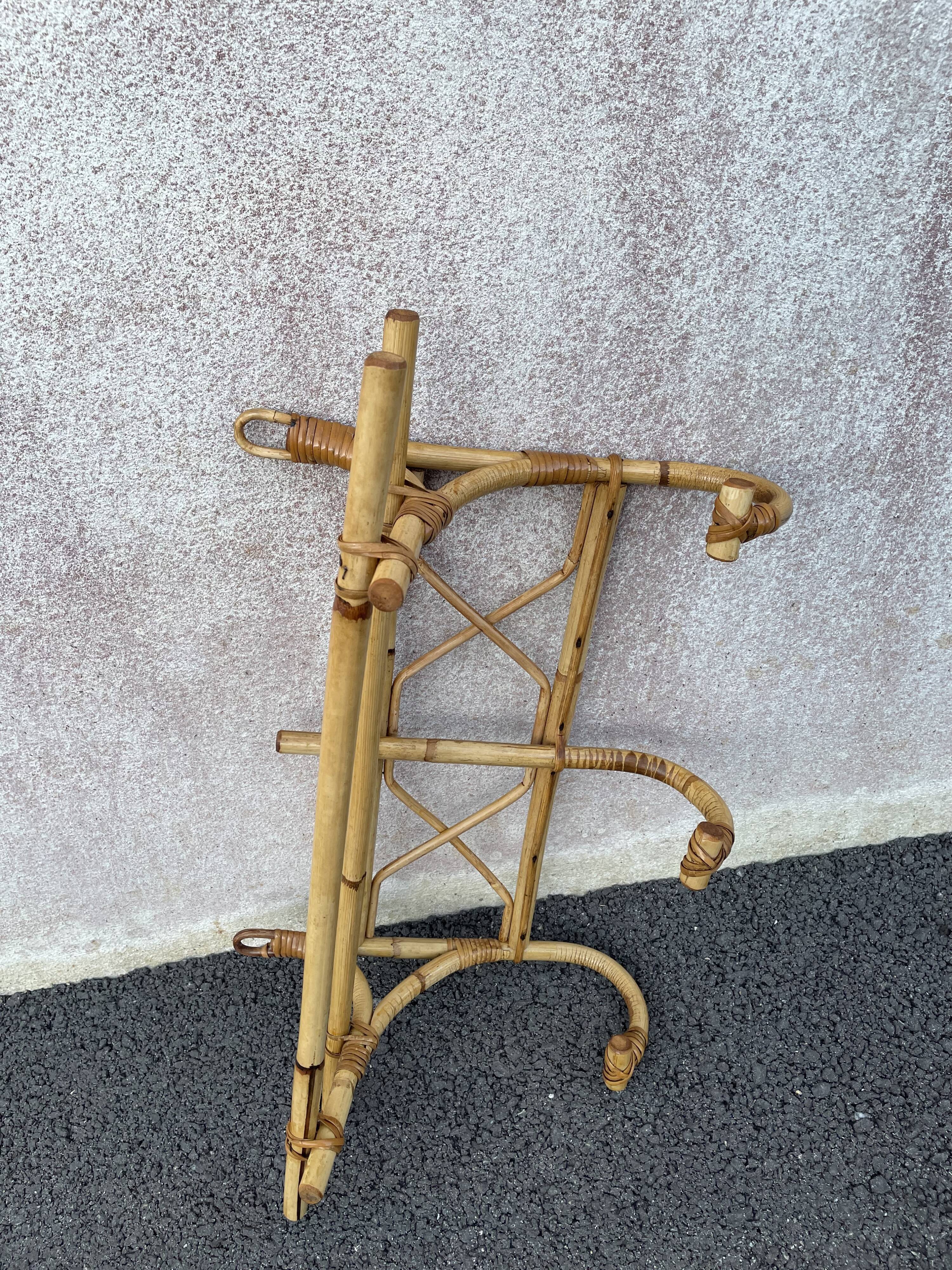 Rattan coat rack