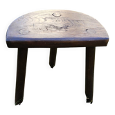 Vintage solid wood tripod stool