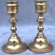 Vintage Set of 2 Brass Candle Holders with Antique Candles, Elegant Home Decor