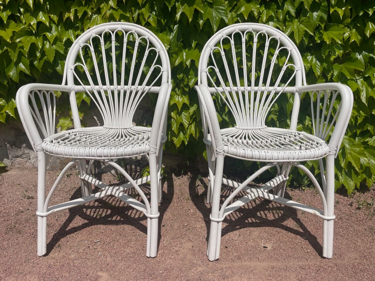 Pair of rattan armchairs from the 70s Swedish