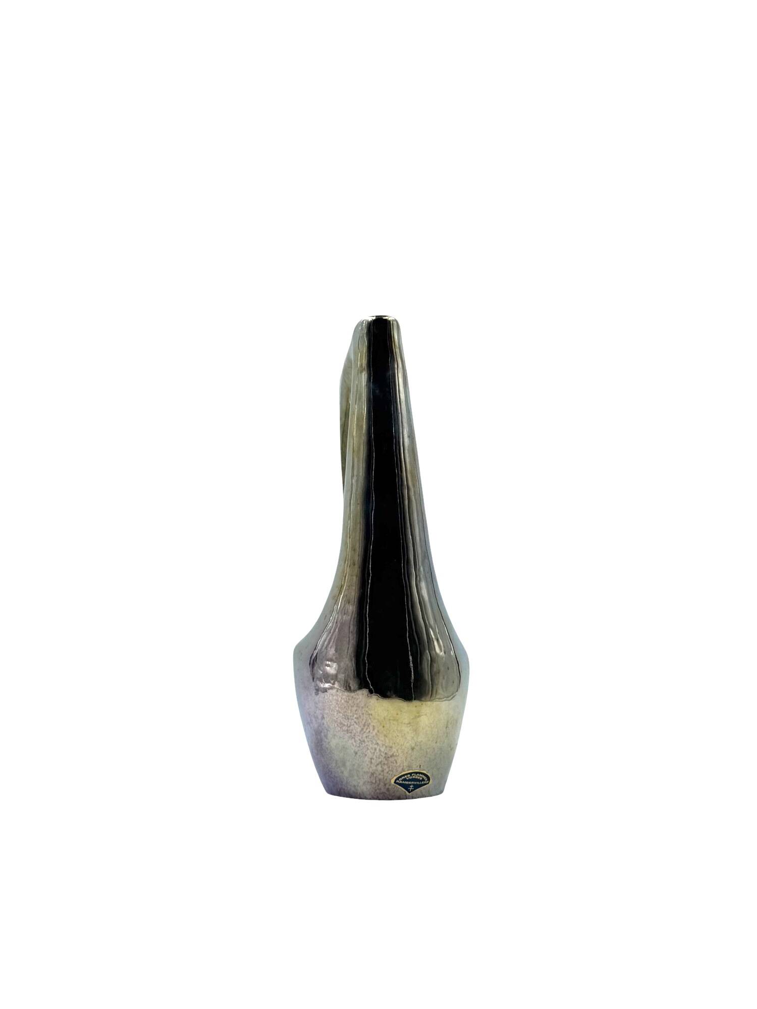 A. Cytère, modern iridescent gres vase, Rambervillers France 1950s
