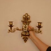 Applique murale suédoise en laiton, style milieu du siècle