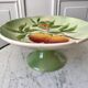 Coupe à fruits / compotier / plat de présentation en barbotine saint clément peint à la main début x