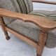 1970s, Danish armchair, original furniture wool fabric, solid oak wood.