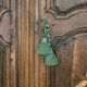 Antique French rustic wardrobe with star inlays.